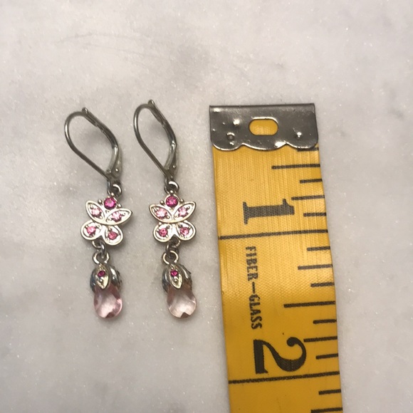 Butterfly crystal drop earrings - Picture 5 of 5